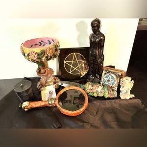 Wiccan/Witchcraft/Magick Altar Lot vintage & Handmade Items Included